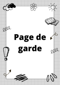 Rédaction de la page de garde