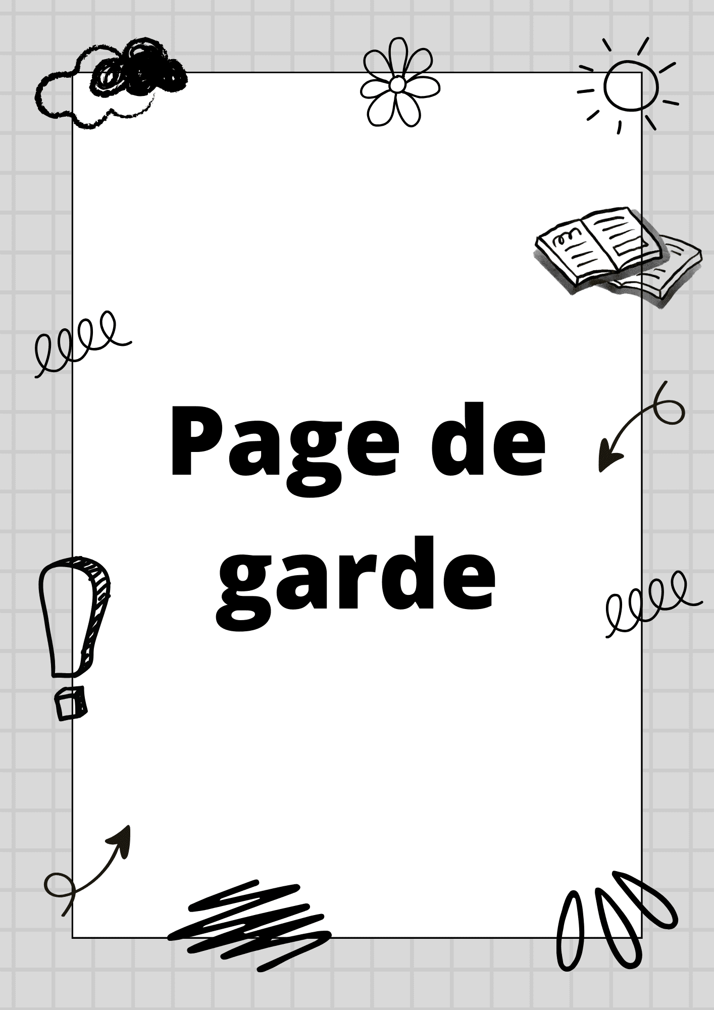 Rédaction de la page de garde
